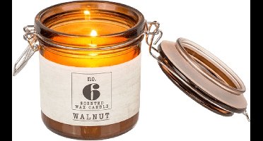 Walnoot geurkaars no. 6 - glazen pot met clipsluiting