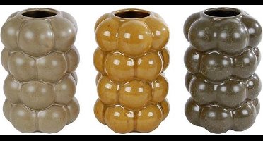 Vaas "Bram" S beige/amber/d. grijs