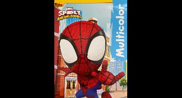 Multicolor Marvel Spidey and His Amazing Friends Kleurboek - Vrolijke Kleurplaten met Spidey en Vrienden - 32 Pagina's - Geschikt voor Kleurpotloden en Wasco