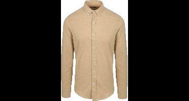 Suitable Overhemd Flanel Beige - Maat M - Heren - Casual Shirt