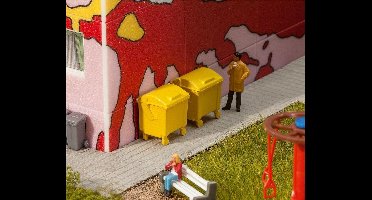 Faller - 2 Gele afvalbakken - modelbouwsets, hobbybouwspeelgoed voor kinderen, modelverf en accessoires
