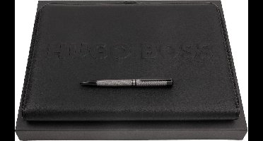HUGO BOSS Schrijfmappen Label Writing Set Black Zwart