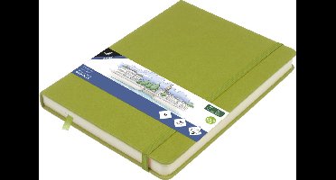 Kangaro schetsboek - A5 - lime green - PU-hardcover - met elastiek en leeslint - K-861229