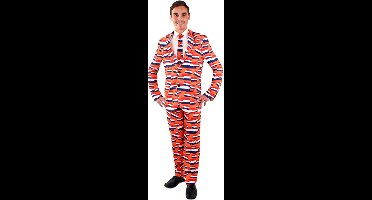 Oranje pak met vlaggetjes unisex