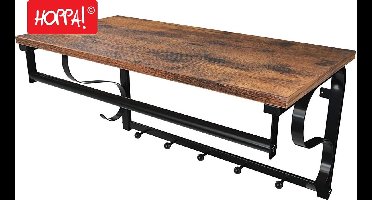 Hoppa! Metalen Wandrek Bruin - 60 x 30 x 32 cm (L x B x H)