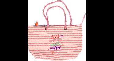 Kangaro strandtas - Beach Happy - linnen gevoerd - 30x25x12 cm - zwemtas - K-PM320041