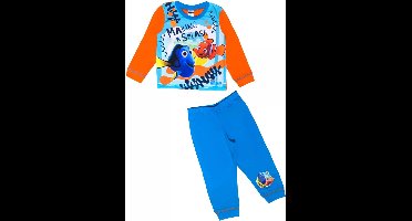 Finding Nemo - Pyjama - Katoen - Dory en Nemo - Kinderpyjama - blauw met oranje - maat 104/110
