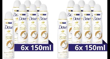 Dove Advanced Care Coconut & Jasmine Anti-Transpirant - Deodorant Spray - 12 x 150 ml - Voordeelverpakking