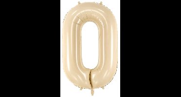 0 Jaar Cijfer Ballon Beige Leeg 72cm