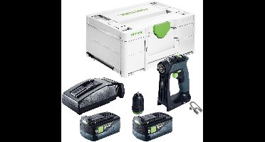 Festool CXS 18 accuboormachine 18 V 40 Nm borstelloos + 2x accu 5.0 Ah + lader + systainer