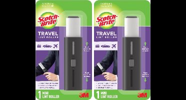 Scotch-Brite Uitschuifbare Pluizenrollers 2-Pack – Compacte Reisformaat Lint Roller voor Dierenhaar, Kleding, Meubels & Auto – 30 Kleefvellen per Roller