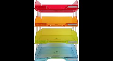 Exacompta Set van 4 brievenbakken COMBO MIDI Aquarel - Geassorteerd - 113299SETD