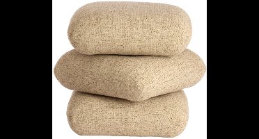 LAURIE poef hout beige 44,5x44,5x44,5 cm vierkante poef - Light & Living