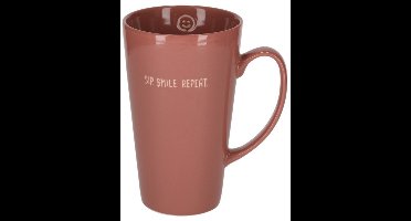 JENS Living - Shiny Mok XL - Terra - SIP SMILE REPEAT - Keramiek - 550 ml