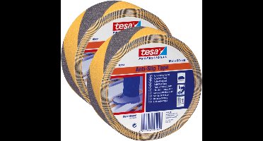 Tesa - Antislip Tape - Geel/Zwart - 15m x 50mm - Sterke Kleeflaag