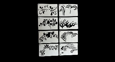 Face Paint Stencils – 8 Stuks Schmink Sjablonen – Bloemen & Fantasy Designs – Carnaval, Festival & Cosplay