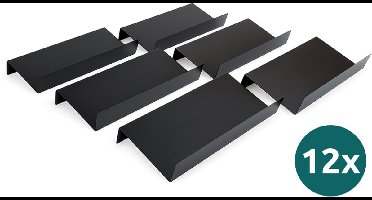 George Napoli Kruidenrek lade - Uitschuifbaar Kruidenrek - voor 48 kruidenpotjes - Kruidenrekken - Kruiden opbergen - 12 Delig - Zwart RVS