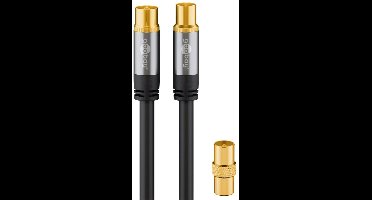 Goobay IEC (m) - IEC (v/m) coaxkabel | recht | verguld | zwart | 3 meter