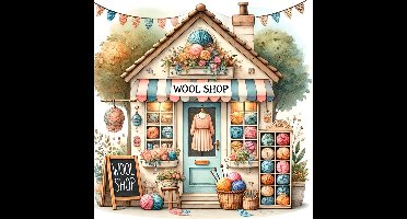 nr 484 Diamond Painting wol winkel 25x25cm (rond)