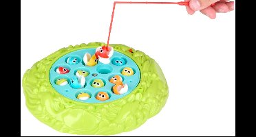Eddy Toy Visspel Elektrisch Ø22,5cm - 20 Stuks - Visspel met 15 Visjes en 4 Magnetische Hengels en 1 Draaiend Speelbord - Draaiend Speelbord - Gezelschapsspel voor Kinderen