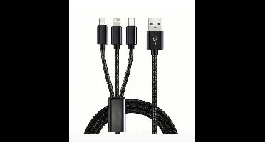 Luxe oplader zwart- meerdere kabels in 1