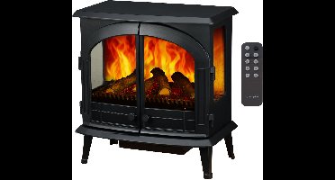 Dimplex Emberly Sfeerhaard Elektrisch - Vrijstaande elektrische haard 2000 watt - 3-zijdig glas - Optiflame LED vlambeeld - ventilatorkachel & thermostaat - Bedienbaar via Bluetooth app of afstandsbediening