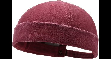 Unisex Denim Beanie – Washed Look Sailor Hat - Bordeaux
