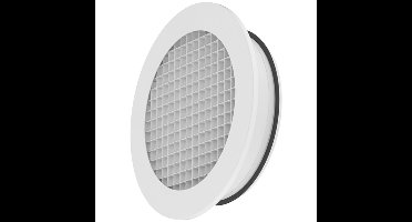 Econox Rond wandrooster aluminium met vast raster – met klemveren – 250 mm – RAL 9003
