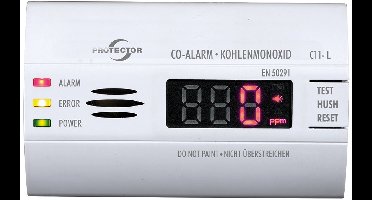 Protector C11-L Koolmonoxidemelder werkt op batterijen Detectie van Koolmonoxide