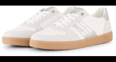 Tom Tailor - Sneakers met metallic details - Maat 39 - white grey