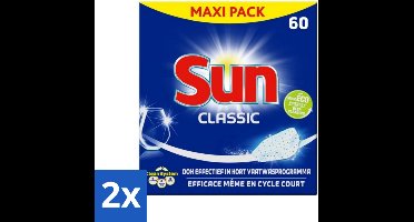 2 x Sun Classic - Vaatwastabletten - Eco - Voordeelverpakking - 60 Tabletten - Vaatwastabletten - Vaatwasser - Vaatreiniger - Eco-vriendelijk - Vaatwasmiddel
