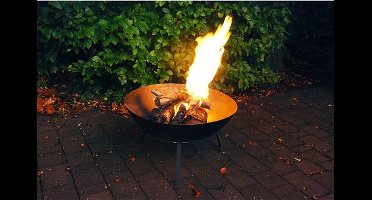 Perel - Vuurschaal - Gietijzeren Vuurschaal - Vuurhaard - Tuinhaard - Vuurpot - Terrasschaal - Sfeerhaard - Vuurton - Tuinkachel - met Onderstel - Stabiele Vuurschaal - Perfect voor Tuin en Terras - voor extra Warmte en Gezelligheid - Ø 56 cm - Zwart