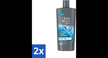 2 x Dove Men+Care - Clean Comfort - 3-in-1 Douchegel - Hydraterend- 700 ml - Douchegel - Mannen - Verzorging - 3-in-1 - Hydraterend