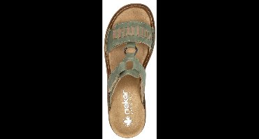 Rieker Dames Slipper - 60881-52 Groen - Maat 40