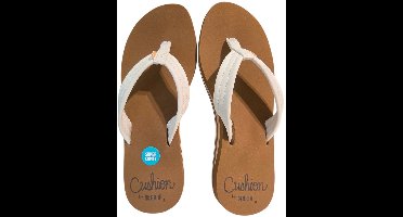 Reef Cushion Breezecloud Dames Slippers - Cognac/Wit - Maat 40