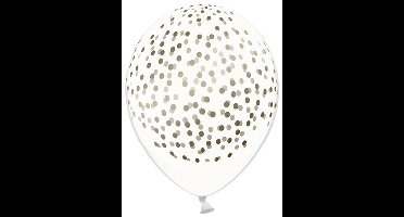6 Transparente gouden stippen Ballon 30cm