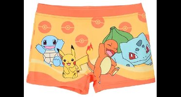 Pokémon Zwemboxer Jongens – Pikachu, Squirtle & Friends – Oranje – Maat 122/128 – Officiële licentie