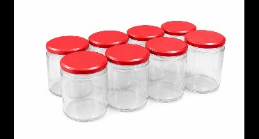 Natuurlijker leven® - Glazenpotten - Inmaakpotten - 500 ml - met twist-off deksel Bordeaux - 8 stuks