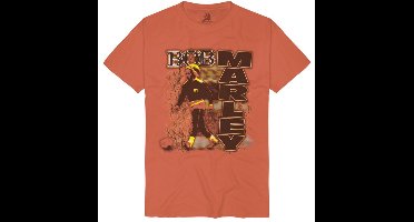 Bob Marley Football Blur Heren T-shirt - oranje - 3XL