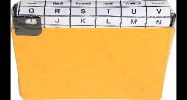 Exacompta Pak van 24 alfabetische tabbladen in karton met metalen tabs voor een klassement in de breedte 105x150mm. - Zwart - 13752E