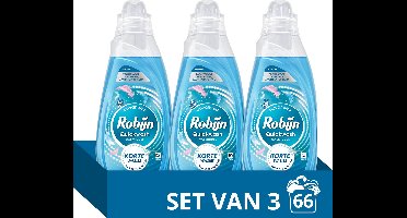 Robijn Quickwash - Vloeibaar Wasmiddel - Puur & Zacht - 3 flessen - 66 Wasbeurten - Voordeelverpakking