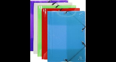 Exacompta 10x Crystal PP 5/10de Elastomap 3 kleppen - A3 - Geassorteerd - 59700E