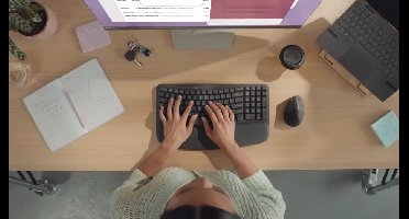 Logitech Wave Keys for Business toetsenbord Kantoor RF-draadloos + Bluetooth QWERTZ Duits Grafiet