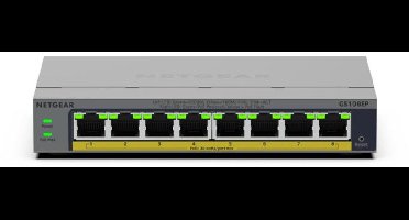 NETGEAR GS108EP - Netwerk Switch - Smart Managed - 1 Gpbs - 8 poorten