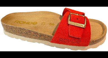 Rohde 5589 40 Slippers Rood Nubuck Dames - Rood - 38