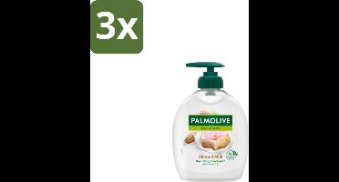 3 x Palmolive Handzeep Naturals Amandel Melk 300 ml - Handzeep - Handen Reinigen - Handen Verzorgen - Amandelmelk - Aloë Vera