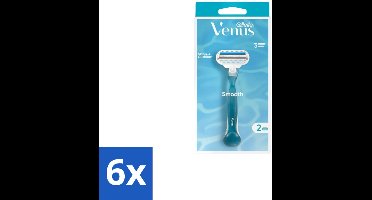 Gillette - Venus Smooth – Rondingvolgende Mesjes – Handvat + 2 Navulmesjes - Voordeelverpakking - 6 stuks