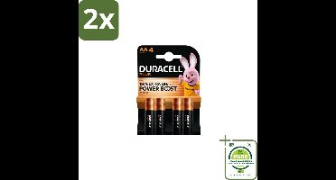 Duracell Alkaline Batterijen Mainline Bst AA 4 stuks per verpakking - Voordeelverpakking - 2 stuks - AA batterijen - Alkaline batterijen