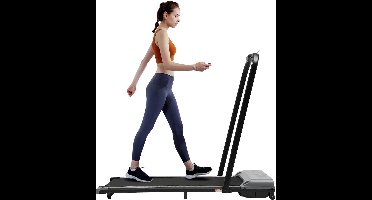 Elektrische Loopband – Opvouwbare Loopband – Fitness Loopband – Joggingband – Walkpad – Compact Ontwerp – Fluisterstille Motor – LED Display – Afstandsbediening – Grijs