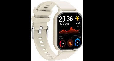 Denver Smartwatch - Android iOS - Notificaties - Sporthorloge - Hartslagmeter - Saturatiemeter - Slaapmonitor - SWC176BE - Beige